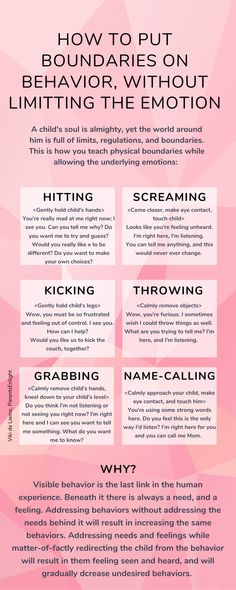 an info sheet describing how to put boundariess on the back of a pink background