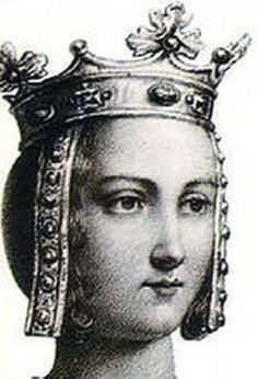 an old black and white photo of a woman wearing a crown