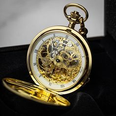 Rapport London Double Hunter Skeleton Pocket Watch - Mechanical 1 Skeleton Pocket Watch, Automatic Watch Winder, Steampunk Pocket Watch, Gold Pocket Watch, Balance Wheel, Mechanical Pocket Watch, Brand Presentation, London Brands, Mechanical Movement