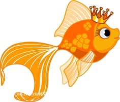 an orange fish with a crown on its head