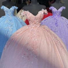 Lilac Ball Gown, Sky Blue Quinceanera Dresses, Lavender Quinceanera, Party Dress Elegant, Quinceñera Dresses, Formal Prom Dresses Long, Dress Elegant Long, Quinceanera Dresses Blue, 3d Rose