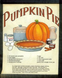 an advertisement for pumpkin pie with ingredients to make it