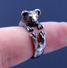 Koala Ring, Silver Koala, Sterling Silver, Koala Bear, Silver Koala Ring, Koala Koala Jewelry, Bear Jewelry, Animal Ring, Animal Rings, Stylish Rings, Polar Bears, Wrap Rings, Koala Bear, Animal Jewelry