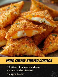 fried cheese stuffed doritos on a plate