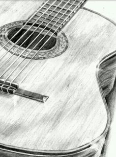 a drawing of an acoustic guitar with the fret resting on it's neck