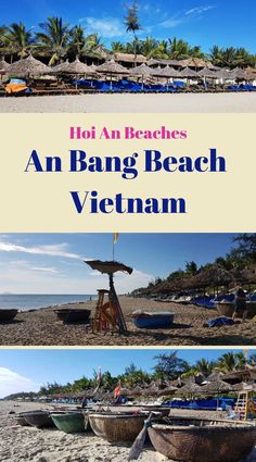 an bang beach in vietnam with text overlay that reads hoi an beaches an bang beach