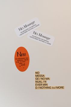 two stickers on the back of a refrigerator door that say no masters, no seams, no sema