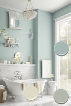 bathroom interior design, paint for bathroom walls, best bathroom paint, bathroom wall colors Duck Egg Blue Bathroom Ideas, Duck Egg Walls, Colorful Bathroom Paint Ideas, Bathroom Wall Ideas Paint, Robin Egg Blue Paint Color, Light Bathroom Paint Colors, Blue Paint Colors For Bathroom, Seaglass Paint Colors, Duck Egg Blue Bathroom