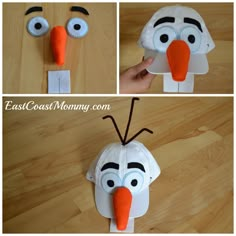 this is an easy to make paper bag puppet that looks like a ducky face