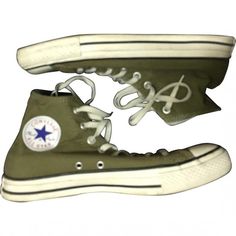 Chuck Taylor Verte CONVERSE ($67) ❤ liked on Polyvore featuring shoes, converse footwear, converse shoes and khaki shoes Embroidering Clothes, Khaki Sneakers, Converse 70, Shoes Sneakers Converse, Png Outfits, Converse Trainers, Sneakers Converse, Shoes Converse, Converse Sneakers