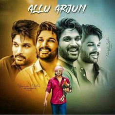 the movie poster for allu arun, which features two men and one is smiling