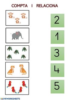 a worksheet with numbers and pictures for children