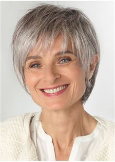 Style Thinning Hair, Shirt Hair Cuts, Wigs For Older Women, Ciara Hair, Gray Wigs, Grey Wigs, Grey Hair Wig, Cheap Human Hair Wigs