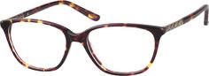 This subtle cat-eye shaped frame is a fresh and flattering look to add to your wardrobe. The full-rim silhouette comes with spring hinges for extra comfort and protection against breakage. On the temple arms are fashionable metal accents with an etched diamond pattern. Choose from classic tortoiseshell with bronze accents or cool blue tortoiseshell with silver accents. Please note the actual pattern on eyeglasses may vary slightly from the one pictured. | Zenni Women's Classic Cat-Eye Prescripti Tortoise Shell Glasses Women, Zenni Optical Glasses, Subtle Cat Eye, Tortoise Shell Glasses, Eye Prescription, Eyewear Trends, Rectangle Glasses, Tortoise Shell Cat, Zenni Optical