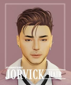 an animated image of a man wearing a suit and tie with the words jorvinick hair on it