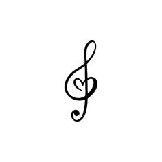 a musical note with a heart in the middle