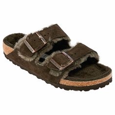 Birkenstock Arizona Suede Shearling Slide Sandal  Get das original, the iconic Birkenstock sandal with an extra layer of softness and warmth. The Birkenstock footbed conforms to the shape of your foot, so the more you wear them, the more comfortable and custom they become. Casually chic and easy on your feet.  Good to Know Shearling Open Toe Sandals With Cushioned Footbed, Birkenstock Colors, Birkenstock Sandal, Casually Chic, Fashion Shoes Sandals, Birkenstock Sandals, Good To Know, Birkenstock Arizona, Leather Items