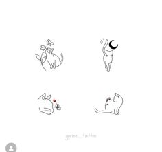 four cats with different shapes and sizes