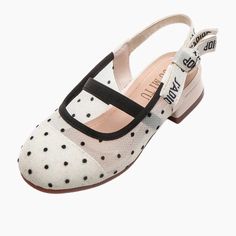 Girls Polka Dot Mesh Slingback Sandals - Momorii Kids Leather Shoes, Princess Shoes, Girls Sandals, Beach Shoes, Artificial Leather