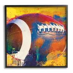 an abstract painting of a football