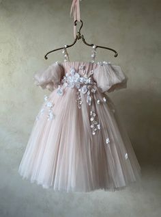 Magic Dress, Kids Gown, Pearl Pink, Pink Dresses, Pink Tulle, Handmade Embroidery, Dresses Kids Girl, Birthday Dresses