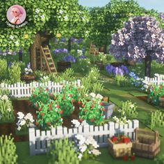 the garden is full of flowers, plants and other things that are growing in it