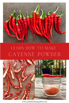 how to make cayenne powder with the title in red and white above it