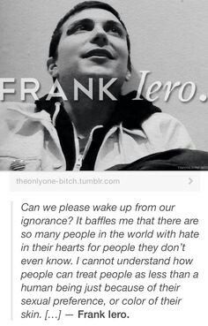 a man is looking up at the sky with his eyes closed and there is an ad for frank leno