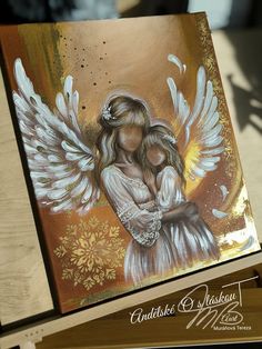 Christmas Angel Drawing, Angel Painting Easy, Art Journal Challenge, Watercolor Angel, Winter Drawings, Acrylic Painting Diy, Angel Artwork, Angel Drawing, Angel Painting