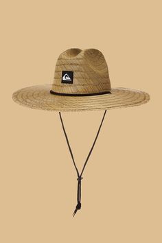 Quiksilver Boys' Pierside Youth Sun Straw Lifeguard Hat Lifeguard Hat, Straw Sun Hat, Beach Hat, Big Kid