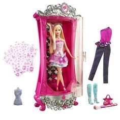 a barbie doll in a pink dress and accessories