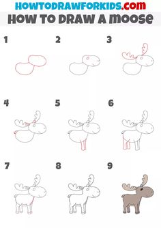 how to draw a moose for kids with easy steps and instructions on how to draw a moose