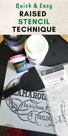 the supplies needed to make an easy stencil technique