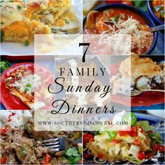 the 7 family sunday dinner menus