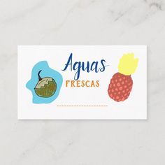 a business card with the words aguas fresgas on it