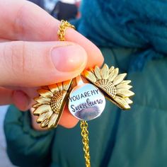 Sunflower Necklace, Gold Chain Flower Pendant, My Sunshine Necklace, Summer Flower Necklace, Cute Sunflower Pendant Realistic Floral Jewelry - Froppin Open Locket, Creative Necklace, Sunshine Necklace, Anniversary Necklace, Beautiful Symbols, Sunflower Pendant, Sunflower Necklace, Bff Gifts, My Sunshine