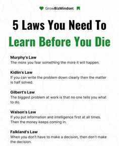 the five laws you need to learn before you die, and how to use them