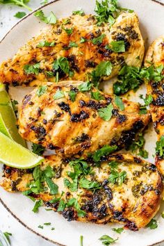 Skinnytaste Air Fryer Chicken Bites, Grilled Chicken And Green Beans, Lime Chicken Breast Recipes, Pollotarian Recipes, Flavorful Chicken Breast Recipes, Panera Salad, Lime Chicken Breast, Cilantro Chicken, Cilantro Lime Chicken