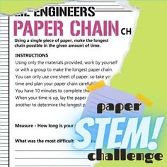 a paper chain is shown with instructions on how to make it easier for students to use