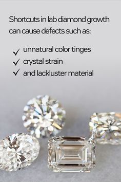 Some lab diamonds can have defects beyond the 4 C's! Ada Diamonds is the foremost authority on lab diamond quality and we are here to help! 

Learn more at the link below. Lab Diamonds, The 4, Amazing Women, Lab, Crystals, Color