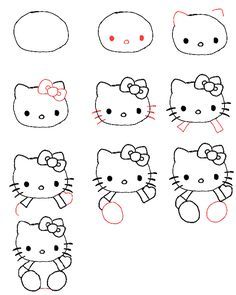 how to draw hello kitty step by step