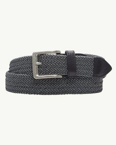 Two-tone braided detail imparts a cool, textured quality to this casual stretch belt with leather accents. Stretch Belt, Braided Belt, Belt Design, Shopping World, At Home Store, Big And Tall, Casual Denim, Big & Tall, Casual Outfit