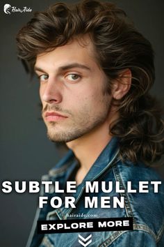 Subtle Mullet Cut for men: embrace the retro revival with this stylish and versatile hairstyle. Modern Men’s Mullet, Men’s Hairstyles Modern Mullet, Men’s Modern Mullet Straight Hair, Mens Mullet, Curly Mullet