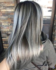 Brown Hair With Ash Blonde Highlights, Ash Gray Hair Color, Ash Grey Hair, Ash Blonde Highlights, Dark Hair With Highlights