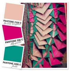 the color scheme is pink, green and purple with an assortment of different shades to choose from