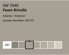 the interior and exterior color scheme for sw 760 fawn brindle in gray