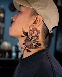 Dove Neck Tattoo, Front Neck Tattoo, Full Neck Tattoos, Neck Tattoo Ideas, Best Neck Tattoos, Small Neck Tattoos, Christian Sleeve Tattoo