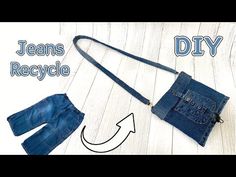 the jeans recycle bag is made from an old pair of jean's