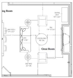 the floor plan for a living room