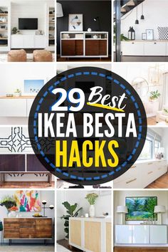 the cover of 29 best ikea besta hacks